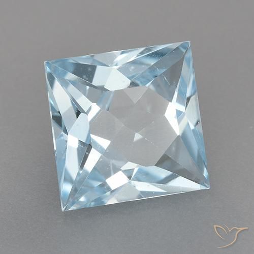 Topázio azul natural 2,89ct, quadrado, VVS-VS