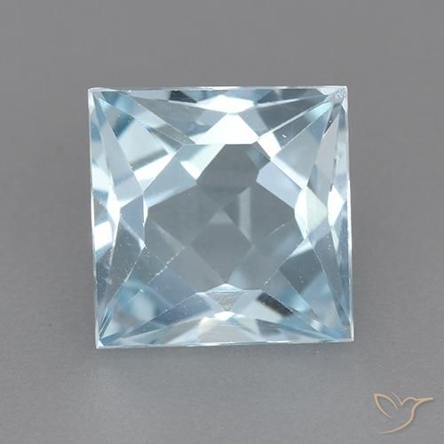 2.81ct Natural Céu azul Topázio, Quadrado, VVS-VS