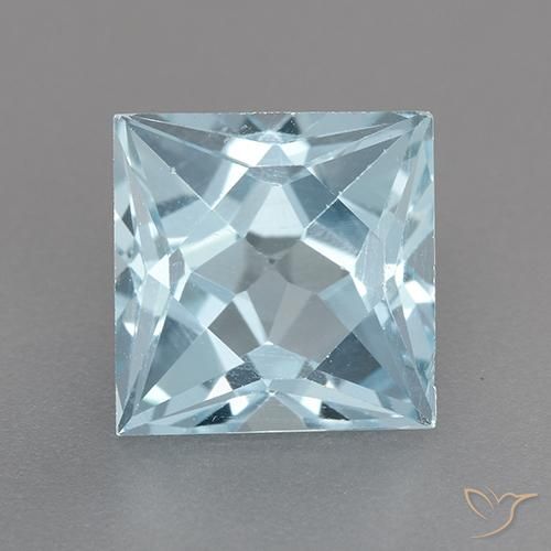 3.18ct Natural Céu azul Topázio, Quadrado, VVS-VS