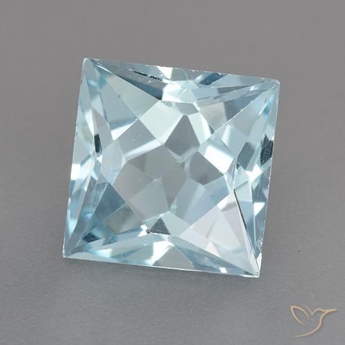 Topázio Céu azul Natural 3.18ct, Quadrado, VVS-VS