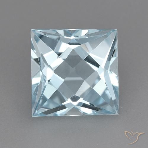 3.23ct Natural Céu azul Topázio, Quadrado, VVS