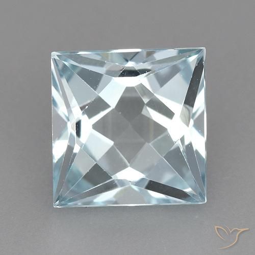 3.15ct Natural Céu azul Topázio, Quadrado, VVS