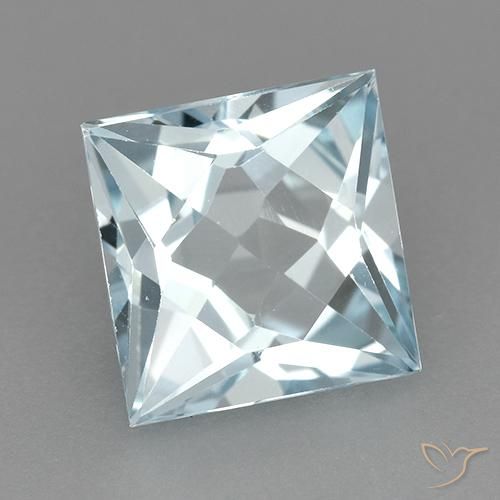 Topázio Céu azul Natural 3.15ct, Quadrado, VVS