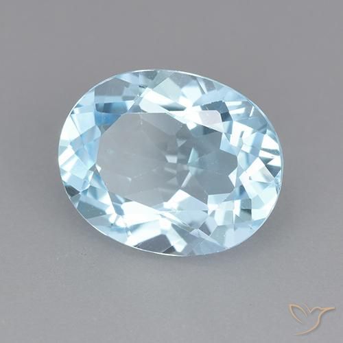 Topázio Céu azul Natural 3.12ct, Corte Oval, VVS