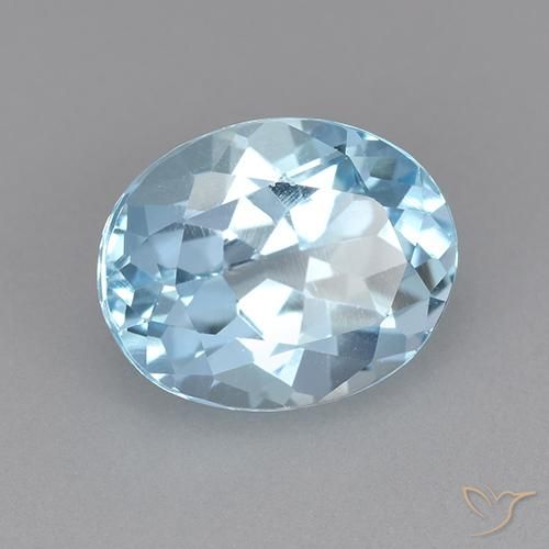 Topázio Céu azul Natural 3.44ct, oval, VVS-VS