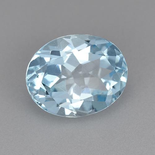 Topázio azul natural 3,19ct, corte oval, VVS