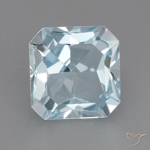 3.02ct Natural Céu azul Topázio, Corte Esmeralda, VVS