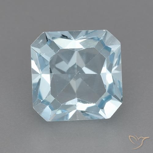 3.22ct Natural Céu azul Topázio, Corte Esmeralda, VVS