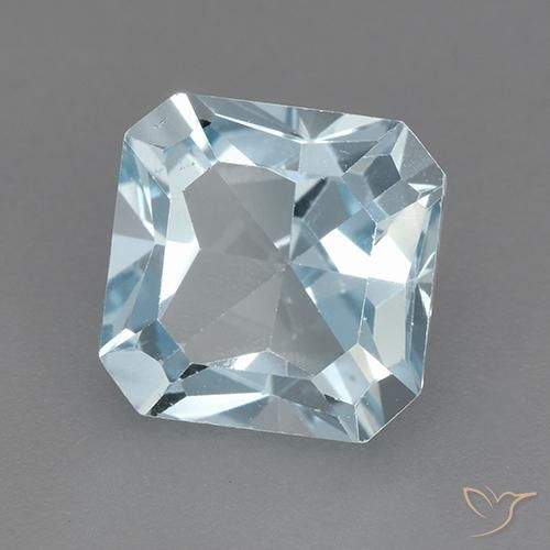 Topázio Céu azul Natural 3.22ct, Corte Octógono / Esmeralda, VVS