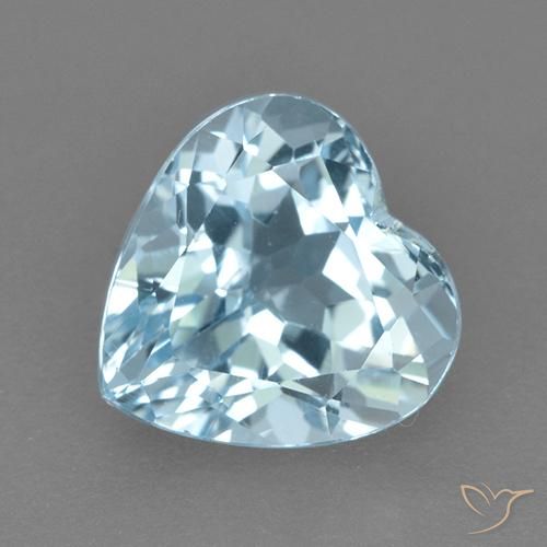3.98ct Natural Céu azul Topázio, Coração, VVS-VS