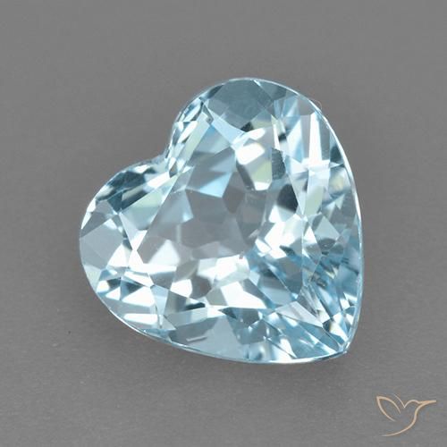 Topázio Céu azul Natural 3.98ct, Coração, VVS-VS