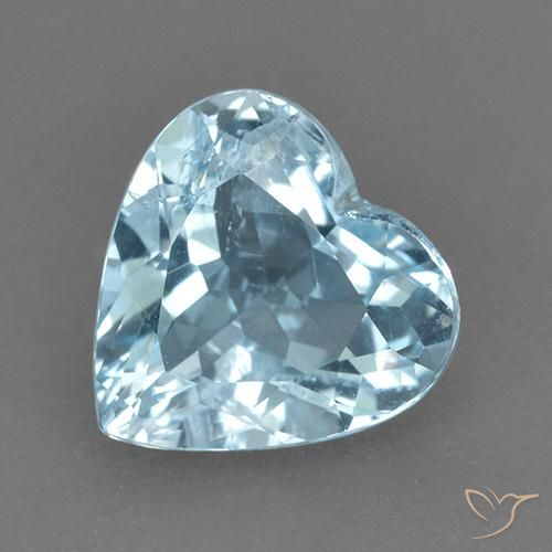 4.47ct Natural Céu azul Topázio, Coração, VVS-VS