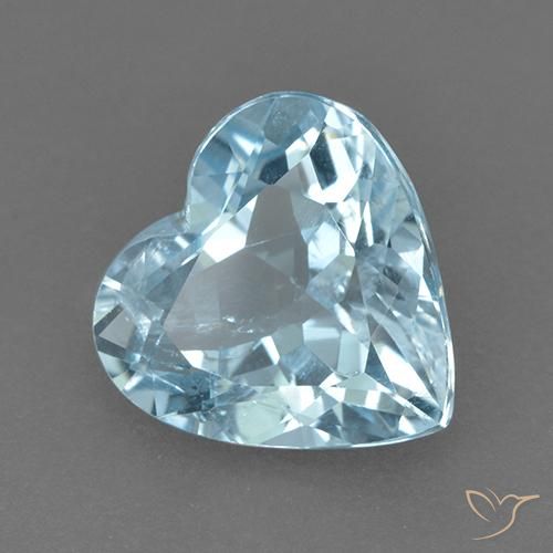Topázio Céu azul Natural 4.47ct, Coração, VVS-VS