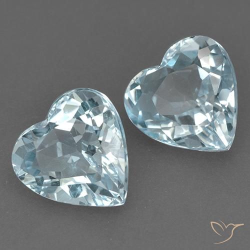 Pedras preciosas de Topázio Céu azul natural de 8.85 ct, Coração, VVS-VS