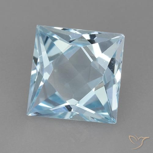 Topázio Céu azul Natural 3.25ct, Quadrado, VVS-VS