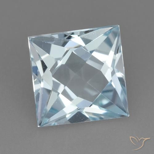 Topázio Céu azul Natural 3.32ct, Quadrado, VVS