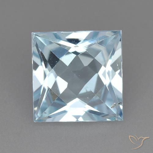 2.76ct Natural Céu azul Topázio, Quadrado, VVS-VS