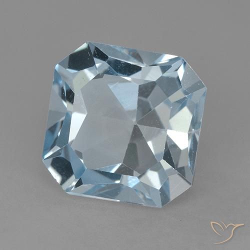 Topázio Céu azul Natural 3.06ct, Corte Octógono / Esmeralda, VVS-VS