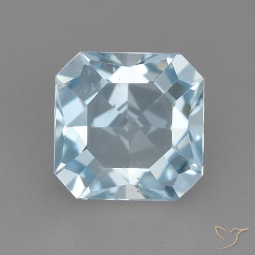 3.09ct Natural Céu azul Topázio, Corte Esmeralda, VVS-VS