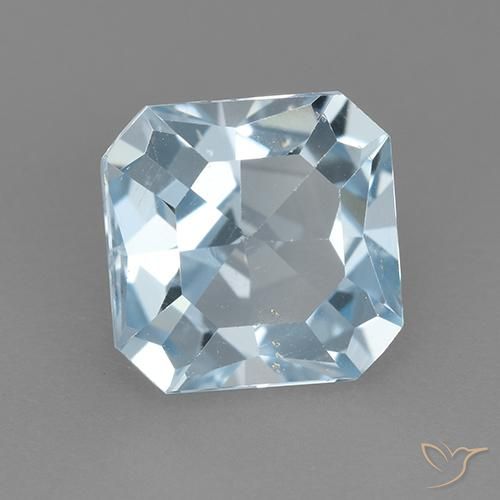 Topázio Céu azul Natural 3.09ct, Corte Octógono / Esmeralda, VVS-VS