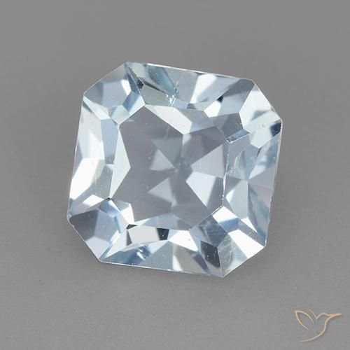 Topázio Céu azul Natural 2.86ct, Corte Octógono / Esmeralda, VVS-VS
