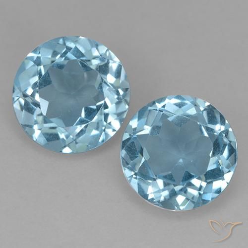 4.16ctw Natural Azul Suíço Topázio, Redondo, VS