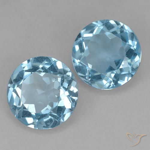 Pedras preciosas de Topázio Azul Suíço natural de 4.16 ct, Redondo, VS