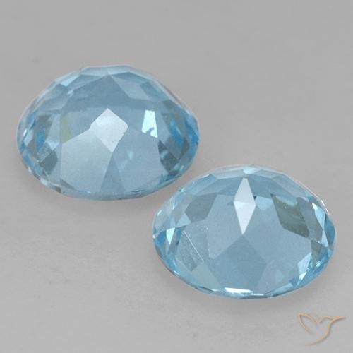 Pedras preciosas de Topázio Céu azul natural de 4.63 ct, Redondo, VS