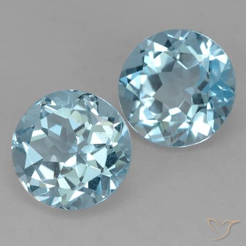 Pedras preciosas de Topázio Céu azul natural de 4.51 ct, Redondo, VS