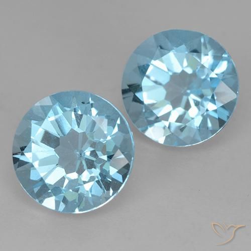 Pedras preciosas de Topázio Azul Suíço natural de 4.75 ct, Redondo, VS