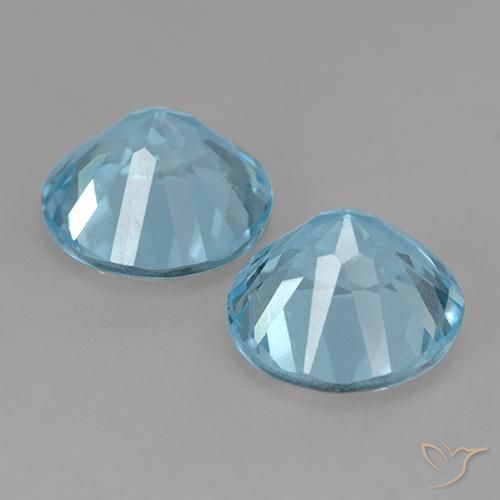 Pedras preciosas de Topázio Azul Suíço natural de 4.75 ct, Redondo, VS