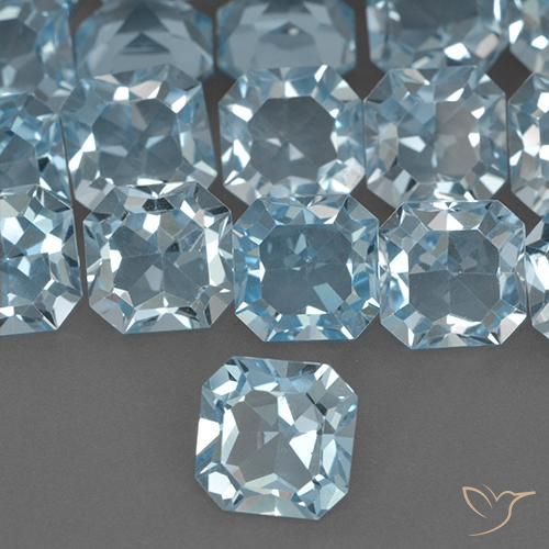 Topázio Céu azul Natural 4.21ct, Corte Octógono / Esmeralda, VVS-VS