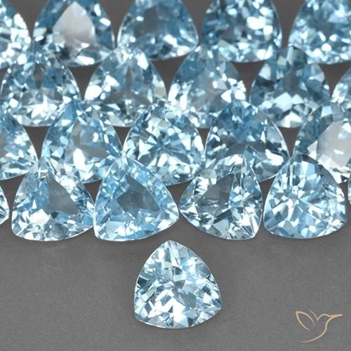 1.38ct Natural Céu azul Topázio, Trilhão, VS