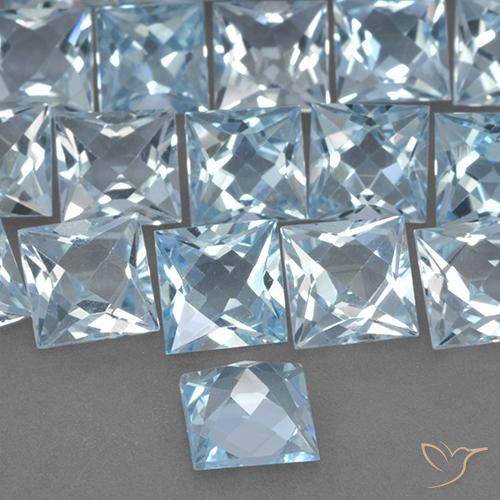 Topázio Céu azul Natural 2.08ct, Quadrado, VVS-VS