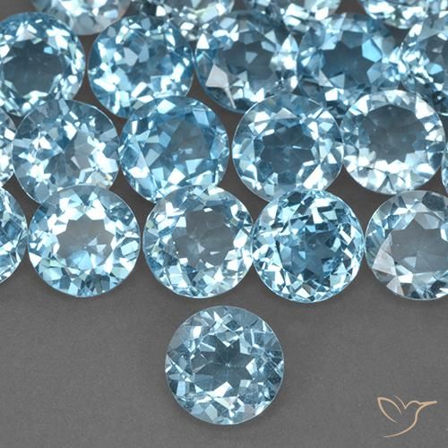 2.38ct Natural Céu azul Topázio, Redondo, VS