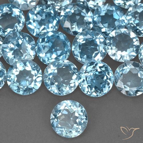 Topázio Céu azul Natural 2.38ct, Redondo, VS
