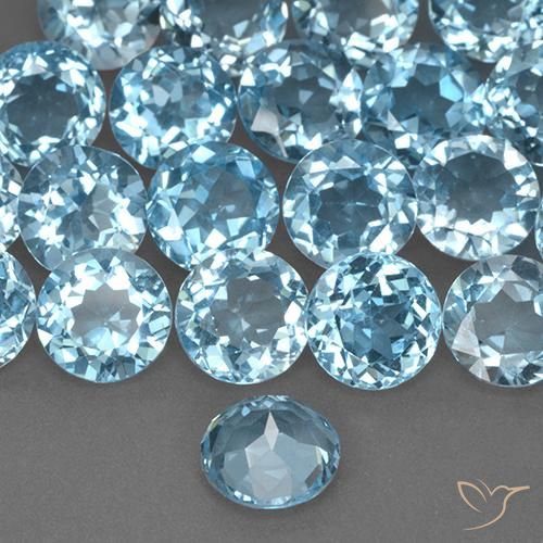 Topázio Céu azul Natural 2.38ct, Redondo, VS