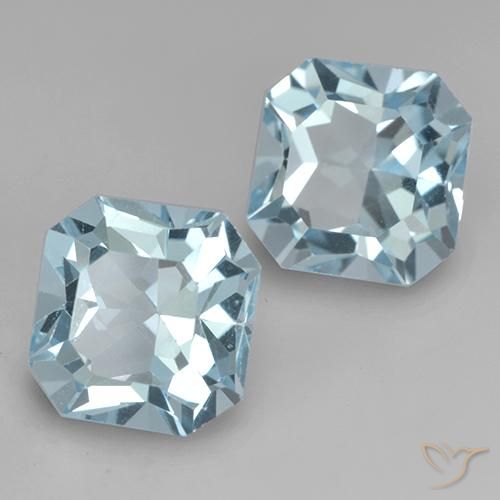 Pedras preciosas de Topázio Céu azul natural de 8.78 ct, Corte Octógono / Esmeralda, VVS