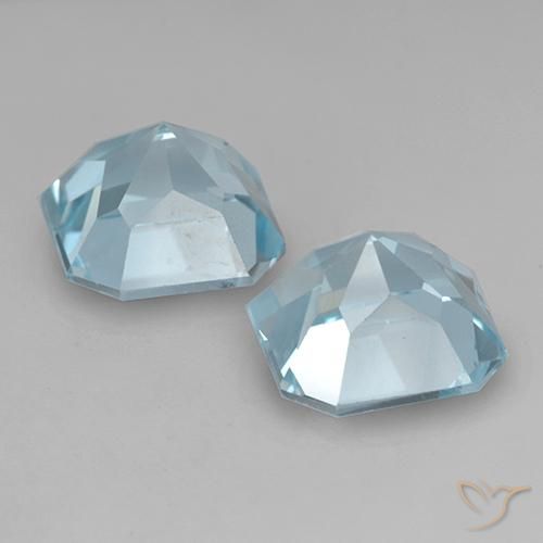 Pedras preciosas de Topázio Céu azul natural de 8.78 ct, Corte Octógono / Esmeralda, VVS
