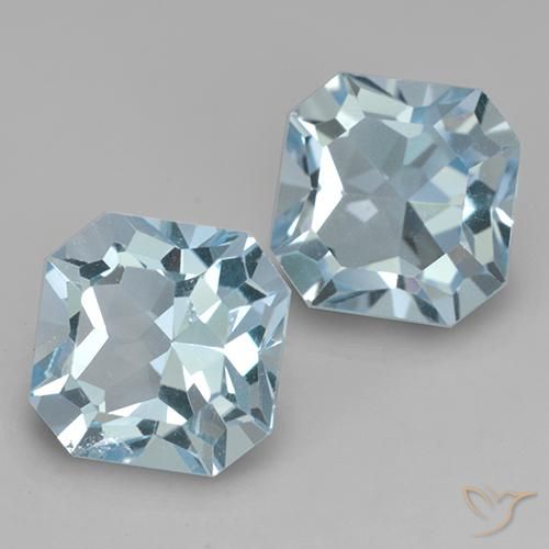 Pedras preciosas de Topázio Céu azul natural de 8.49 ct, Corte Octógono / Esmeralda, VVS-VS
