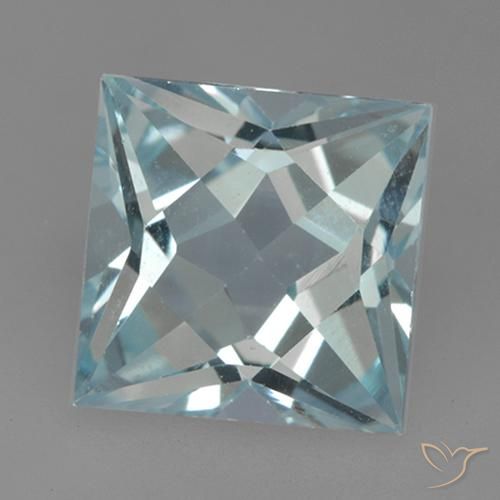 3.31ct Natural Céu azul Topázio, Quadrado, VVS
