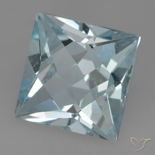 Topázio Céu azul Natural 3.31ct, Quadrado, VVS