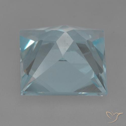 Topázio Céu azul Natural 3.31ct, Quadrado, VVS