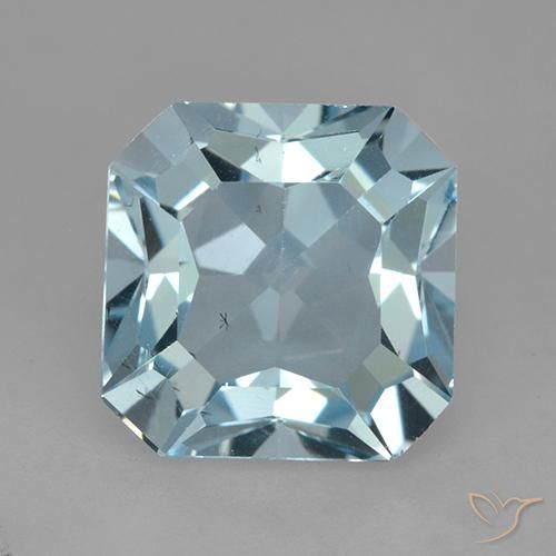 4.41ct Natural Céu azul Topázio, Corte Esmeralda, VVS-VS