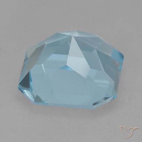 Topázio azul natural 4,23ct, corte esmeralda, VVS-VS