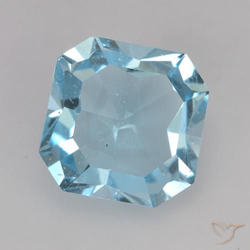 4.11ct Natural Céu azul Topázio, Corte Esmeralda, VVS-VS