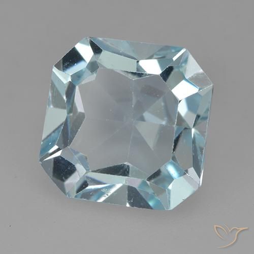 Topázio Céu azul Natural 4.18ct, Corte Octógono / Esmeralda, VVS-VS