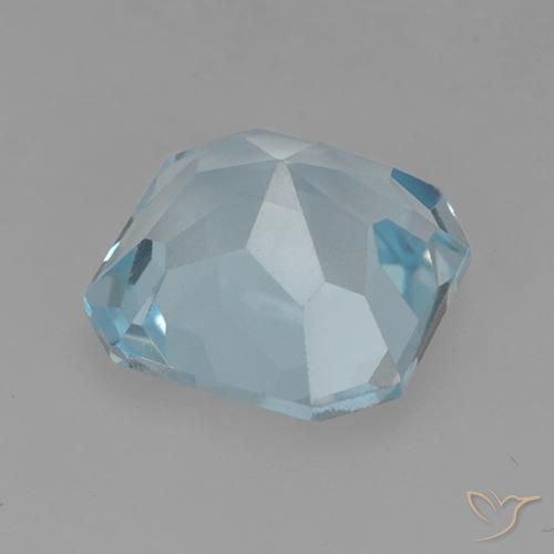 Topázio Céu azul Natural 4.18ct, Corte Octógono / Esmeralda, VVS-VS