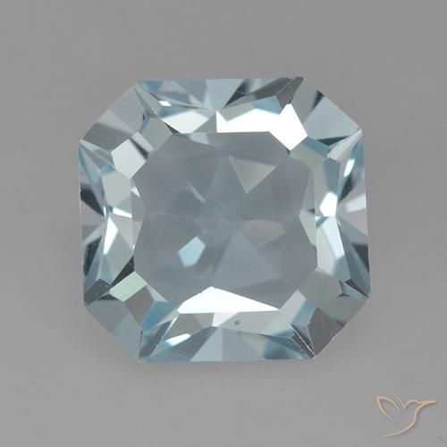 4.26ct Natural Céu azul Topázio, Corte Esmeralda, VVS
