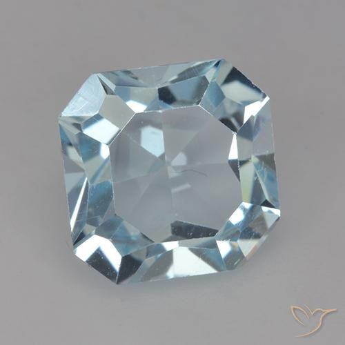 Topázio Céu azul Natural 3.88ct, Corte Octógono / Esmeralda, VVS-VS